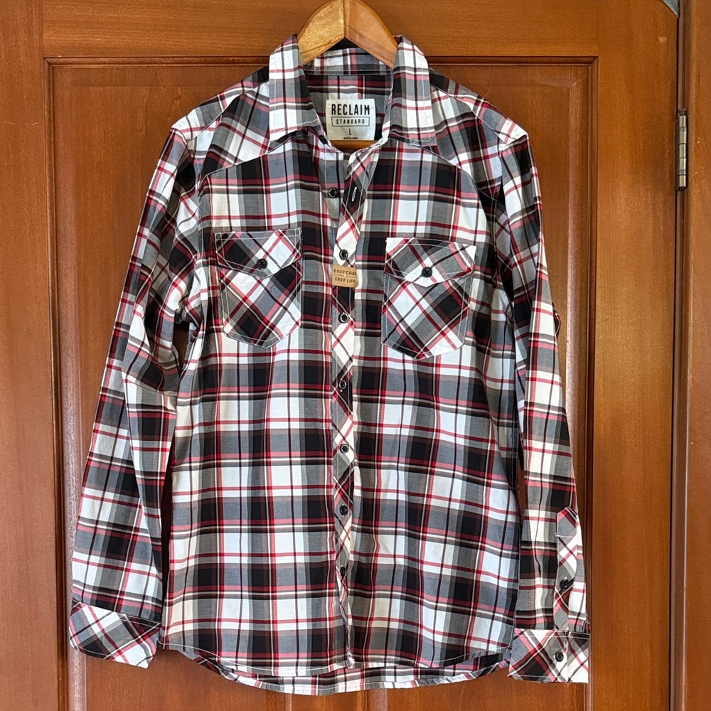 Men's Reclaim Plaid Button-Down Shirt long sleeve